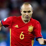 Pemain Spanyol Andres Iniesta Dalam Sepak Bola